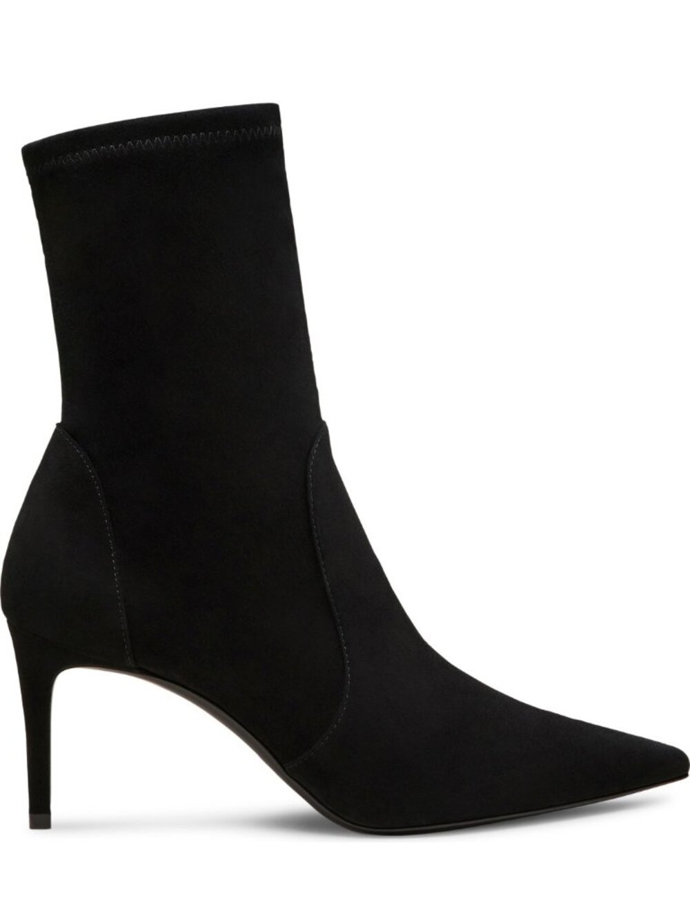 $700 STUART WEITZMAN Stuart Pointed Toe Bootie HEEL BLACK SUEDE 8 B (PD20)